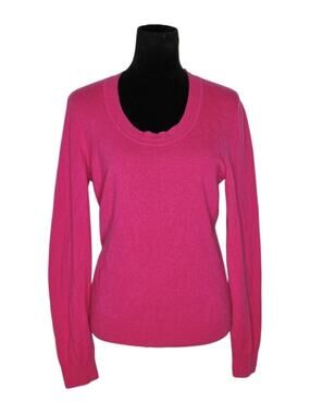 Prive Cashmere Sweater L Pink 100% Cashmere Long Sleeve Scoop Neck Soft Luxe